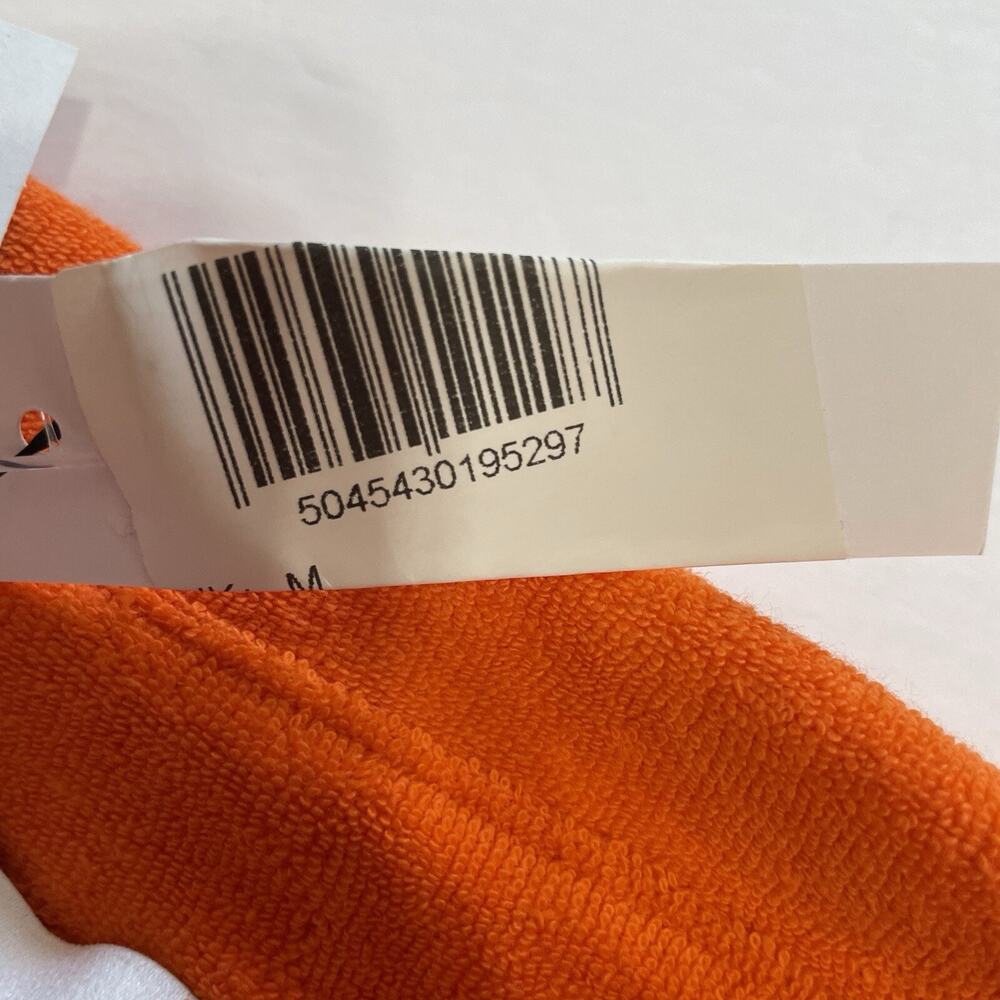 Topshop ASOS Terry Romper Women M 8-10 Orange 3/4 Sleeve Button Front Shorts NEW - Picture 6 of 9